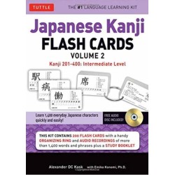 Japanese Kanji Flash Cards Kit Volume 2: Kanji 201-400: JLPT Intermediate Level: Learn 200 Japanese Characters with Native Speaker Online Audio, Sample Sentences & Compound Words