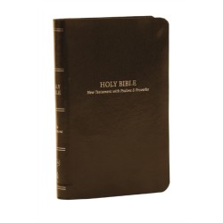KJV Holy Bible: Pocket New Testament with Psalms and Proverbs, Brown Leatherflex, Red Letter, Comfort Print: King James Version