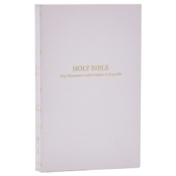 KJV Holy Bible: Pocket New Testament with Psalms and Proverbs, White Softcover, Red Letter, Comfort Print: King James Version