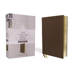 NASB, Thinline Bible, Large Print, Passaggio Setting, Leathersoft, Brown, Red Letter, 1995 Text, Comfort Print: Elegantly uniting single and double columns into one Passaggio Setting Bible design