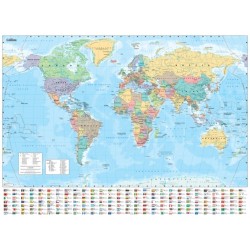 Collins Large World Wall Paper Map (70 x 91.5 cm): Paper Map with Flags, Perfect for Classroom, Office and Home