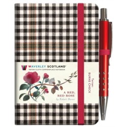 A Red, Red Rose Tartan Notebook (mini with pen) (Burns check tartan)