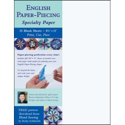 English Paper-Piecing Specialty Paper: 25 Blank Sheets | 8 1/2" x 11" | Print, Cut, Piece