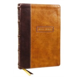 KJV Holy Bible with Apocrypha and 73,000 Center-Column Cross References, Brown Leathersoft, Red Letter, Comfort Print: King James Version
