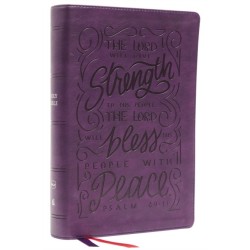 NKJV, Giant Print Center-Column Reference Bible, Verse Art Cover Collection, Leathersoft, Purple, Red Letter, Comfort Print: Holy Bible, New King James Version