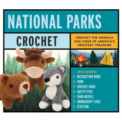 National Parks Crochet Kit: Crochet the Animals and Icons of America's Greatest Treasure - Includes: Instruction Book, 4 Colors of Yarn, Crochet Hook, Safety Eyes, Yarn Needle, Stuffing