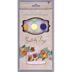 Painterly Days - 18 Watercolors: 18 Watercolors & Paintbrush