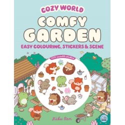 Cozy World Comfy Garden: Easy Colouring and Sticker Scene for Teens, Young Adults and Adults