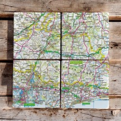 OS Map Ceramic Four Coaster Set - South Downs National Park