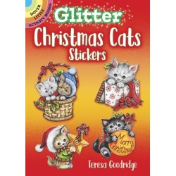 Glitter Christmas Cats Stickers