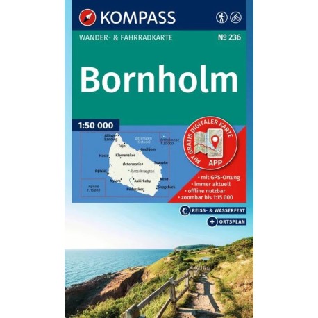 Bornholm, Kompass Wander- und Radkarte