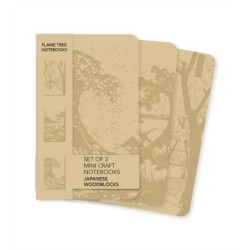 Japanese Woodblocks Set of 3 Mini Craft Notebooks