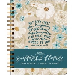 Scriptures and Florals 12-Month 2026 Hardcover Monthly/Weekly Planner Calendar