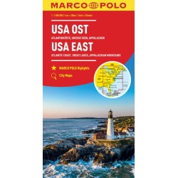 USA East Marco Polo Map: Atlantic Coast, Great Lakes and Appalachian Mountains