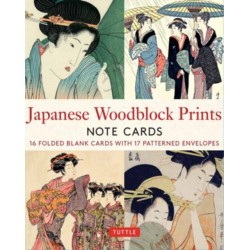 Japanese Woodblock Prints, 16 Note Cards: 16 Different Blank Cards with 17 Patterned Envelopes in a Keepsake Box!