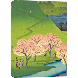 Hiroshige Cherry Blossoms Lined Hardcover Journal: Blank Notebook with Ribbon Bookmark