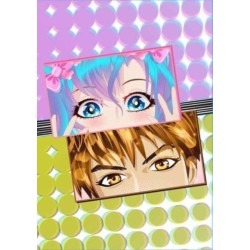 Manga Eyes Dotted Paperback Journal: Blank Notebook with Pocket