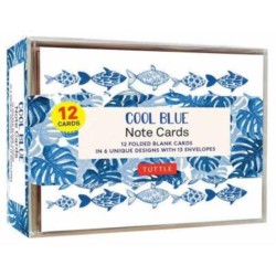 Cool Blue Note Cards - 12 Cards: In 6 Designs With 13 Envelopes (Card Sized 4 1/2 X 3 3/4 inch)
