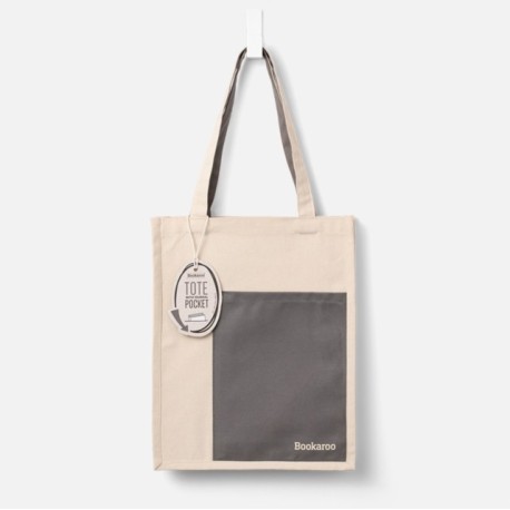 Bookaroo Tote Bag - Charcoal & Cream