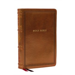 NKJV Large Print Reference Bible, Brown Leathersoft, Red Letter, Comfort Print (Sovereign Collection): Holy Bible, New King James Version