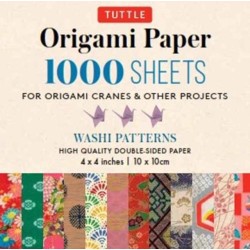Origami Paper Washi Patterns 1,000 sheets 4" (10 cm): Tuttle Origami Paper: Double-Sided Origami Sheets Printed with 12 Different Designs (Instructions for Origami Crane Included)