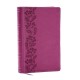 NKJV Personal Size Large Print Bible with 43,000 Cross References, Pink Leathersoft, Red Letter, Comfort Print