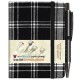 Waverley S.T. (S): Black & White Mini with Pen Pocket Genuine Tartan Cloth Commonplace Notebook