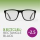Easy Readers - Recycled Rectangle Black (2.5)