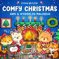 Malebog: Comfy Christmas - Cozy Coloring: sød og hyggelig malebog