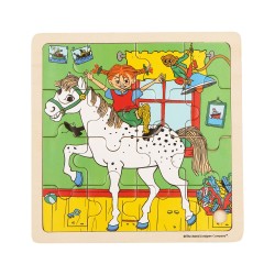 Pippi Langstrømpe - Træpuslespil - På hest