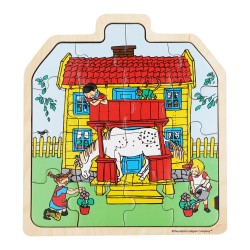 Pippi Langstrømpe - Træpuslespil - Hus
