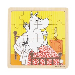 Mumi - Firkantet træpuslespil - Sengespring