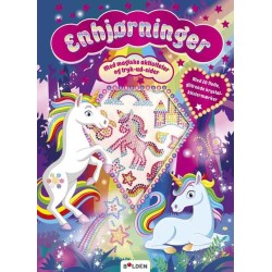 Enhjørninger med krystal-klistermærker