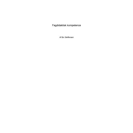 Fagdidaktisk kompetence
