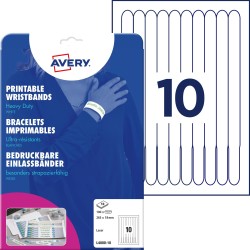 Festivalarmbånd printbar 265x18mm hvid (100)