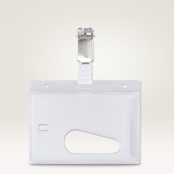 Kortholder t/1 ID-kort m/klips 54x85mm (25)