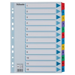 Register Mylar karton A4 1-12