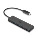 USB-C hub 4xUSB-A 3.0 black 20cm cable passive