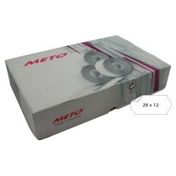 Meto etiket aftag 26x12 hvid (36rlX1500)