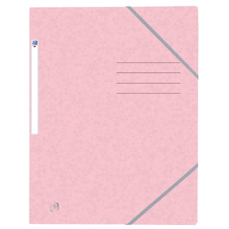 Oxford top file+ elasticated 3-flap folder a4 pastel pink