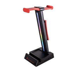 SUREFIRE Vinson N2 Dual Gaming RGB MF Headset Stand, Black