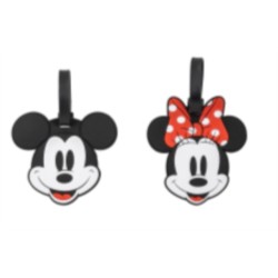 Disney Mickey And Minnie Mouse Red And Black 2 Piece Luggage Tag Set