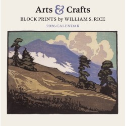 Arts & Crafts Block Prints by William S. Rice 2026 Wall Calendar