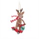 Reindeer on a Scooter Felt Decoration