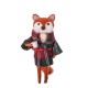 Fox in Tartan Dressing Gown Felt Decoration