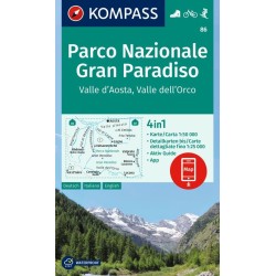 Parco Nazionale Gran Paradiso, Valle d'Aosta, Valle dell'Orco, Kompass Wanderkarte 86