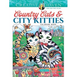 Creative Haven Country Cats & City Kitties Coloring Book