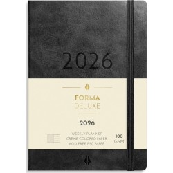Mayland: A6 Forma Deluxe ugekalender tværf. sort kunstskind 2026