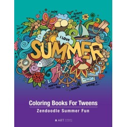 Coloring Books For Tweens: Zendoodle Summer Fun: Ocean Colouring Pages For Boys & Girls of All Ages, Tweens, Intricate Zentangle Drawings For Stress Relief, Ages 8-12, Mindfulness, Relaxing Art Activity