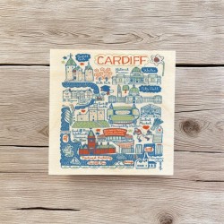 Julia Gash Wooden Coaster - Cardiff